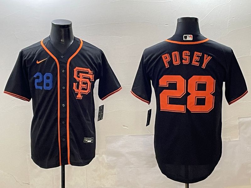 Men San Francisco Giants #28 Posey Black Game 2025 Nike MLB Jersey style 3